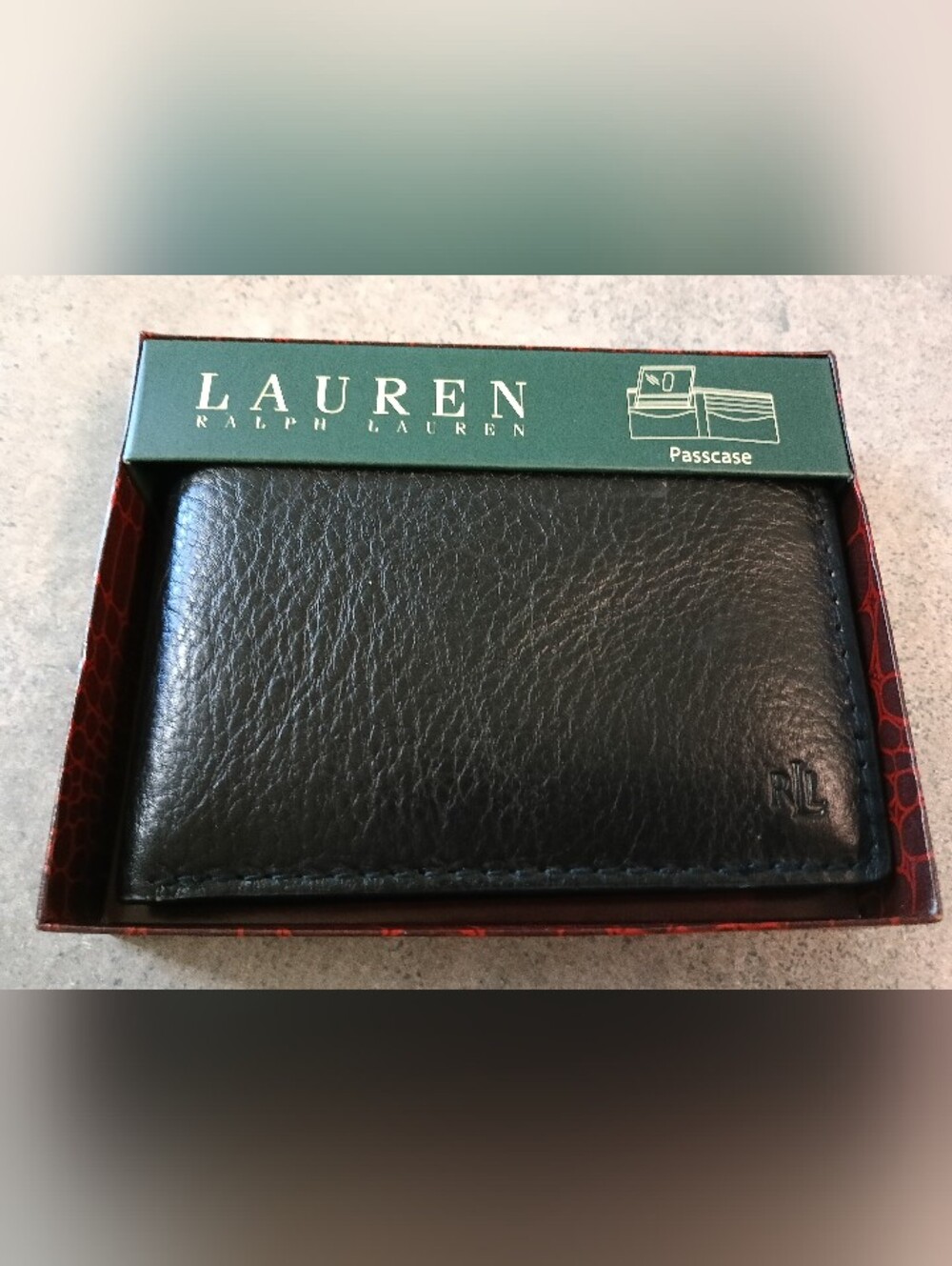 NIB Men's Ralph Lauren Black Genuine Leather Wallet - Picture 2 of 12